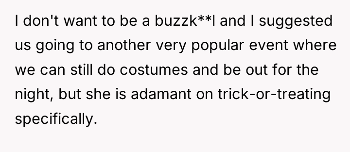 I don't want to be a buzzk**l and I suggested...