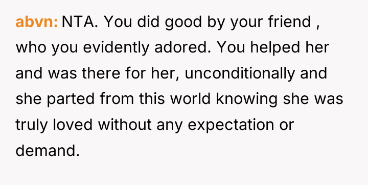 abvn NTA. You did good by your friend , who...