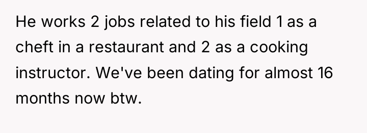 He works 2 jobs related to his field 1 as...