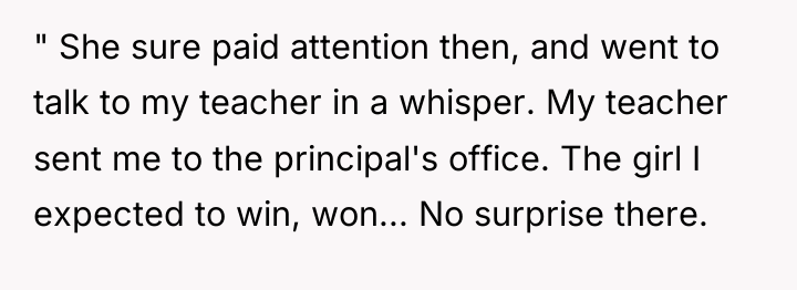 " She sure paid attention then, and went to talk...