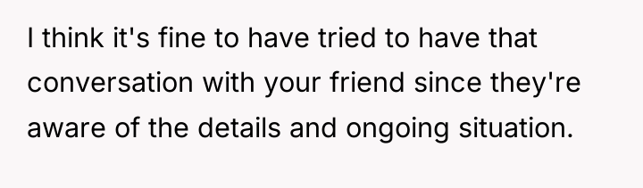I think it's fine to have tried to have that...