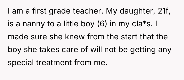I am a first grade teacher. My daughter, 21f, is...