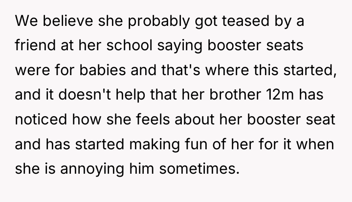 We believe she probably got teased by a friend at...