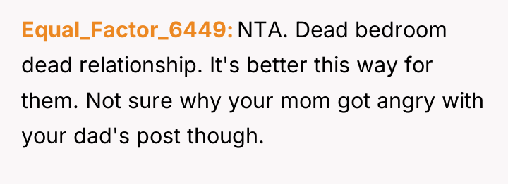 Equal_Factor_6449 NTA. Dead bedroom dead relationship. It's better this way...