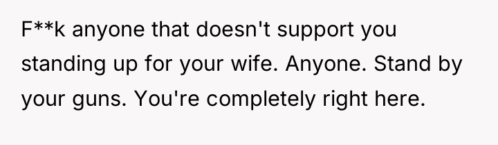 F**k anyone that doesn't support you standing up for your...