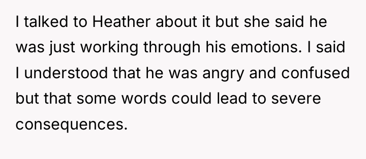 I talked to Heather about it but she said he...