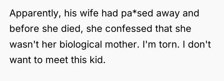 Apparently, his wife had pa*sed away and before she died,...