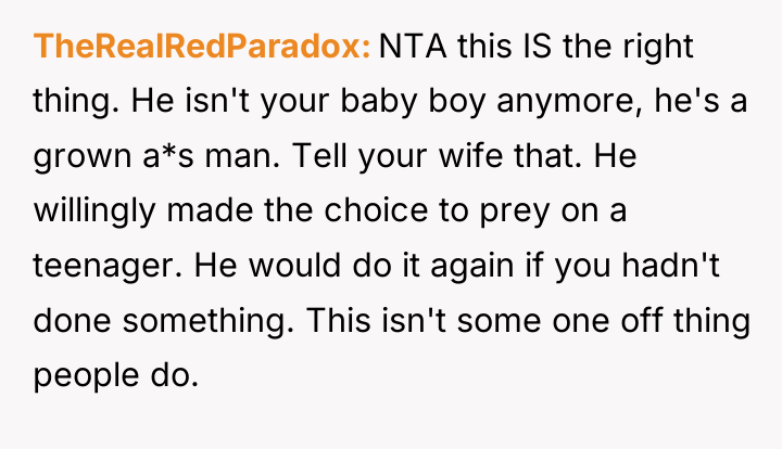 TheRealRedParadox NTA this IS the right thing. He isn't your...