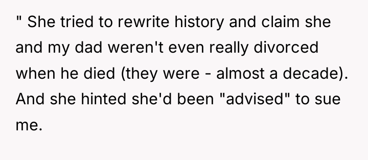 " She tried to rewrite history and claim she and...