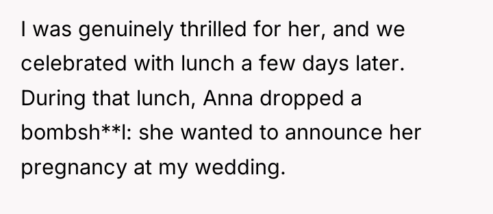 I was genuinely thrilled for her, and we celebrated with...