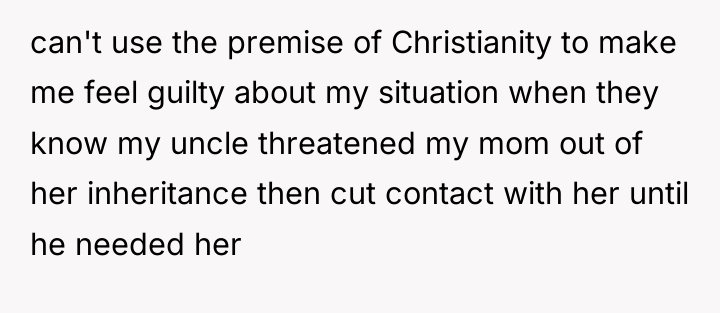 can't use the premise of Christianity to make me feel...