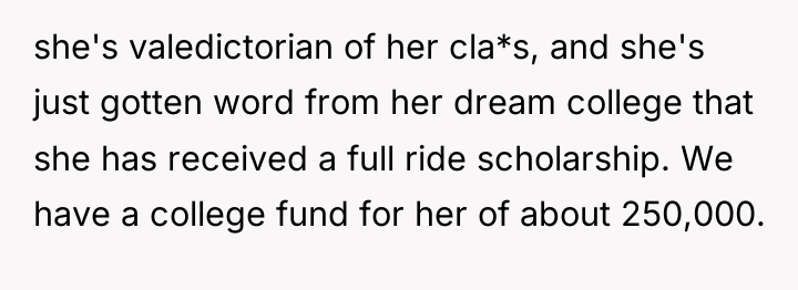 she's valedictorian of her cla*s, and she's just gotten word...