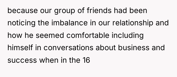 because our group of friends had been noticing the imbalance...