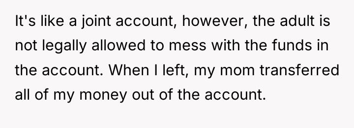 It's like a joint account, however, the adult is not...