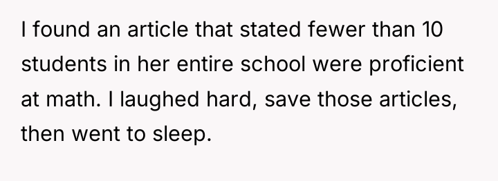I found an article that stated fewer than 10 students...
