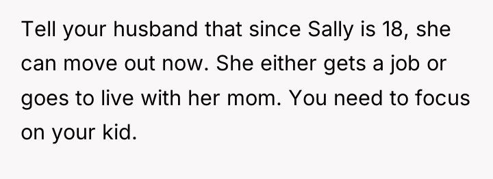 Tell your husband that since Sally is 18, she can...