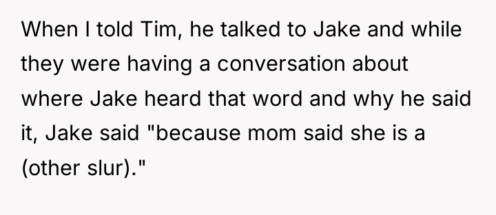 When I told Tim, he talked to Jake and while...
