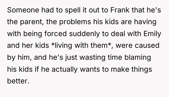 Someone had to spell it out to Frank that he's...