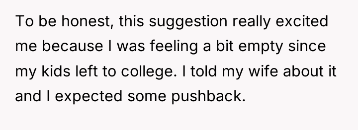 To be honest, this suggestion really excited me because I...