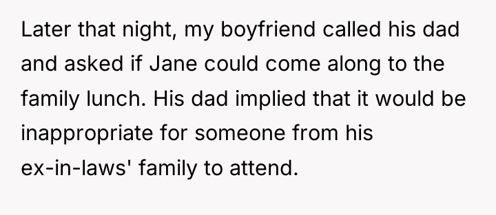 Later that night, my boyfriend called his dad and asked...