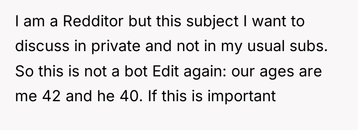 I am a Redditor but this subject I want to...