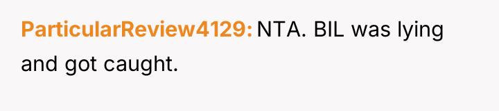 ParticularReview4129 NTA. BIL was lying and got caught.