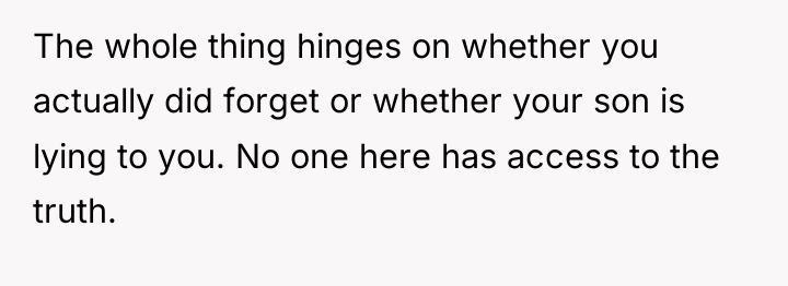 The whole thing hinges on whether you actually did forget...