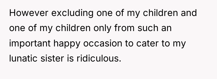 However excluding one of my children and one of my...