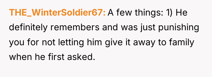 THE_WinterSoldier67 A few things: 1) He definitely remembers and was...