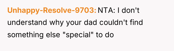 Unhappy-Resolve-9703 NTA: I don't understand why your dad couldn't find...