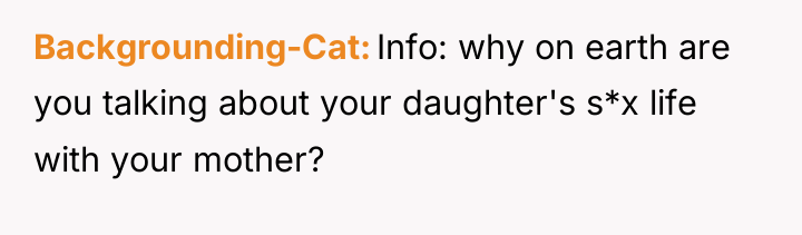 Backgrounding-Cat Info: why on earth are you talking about your...