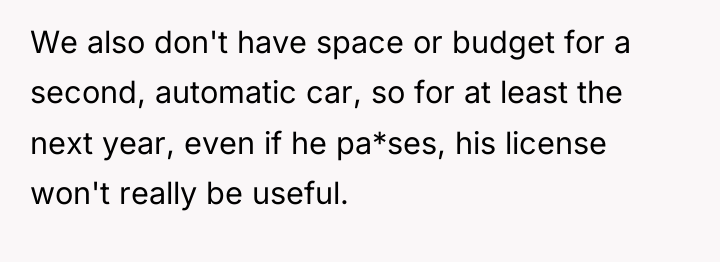 We also don't have space or budget for a second,...