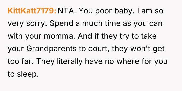 KittKatt7179 NTA. You poor baby. I am so very sorry....