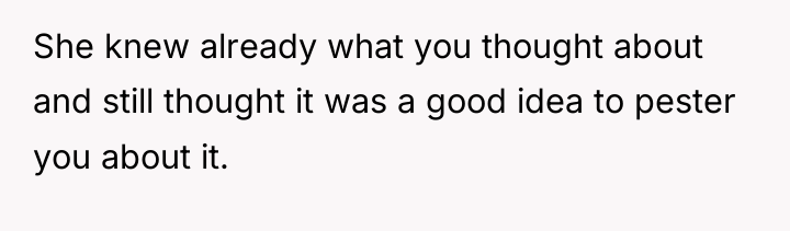 She knew already what you thought about and still thought...
