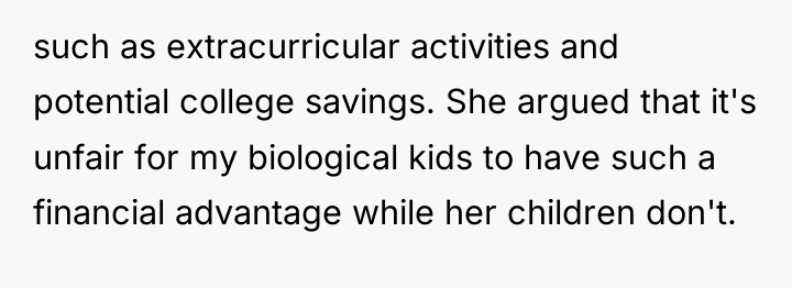 such as extracurricular activities and potential college savings. She argued...