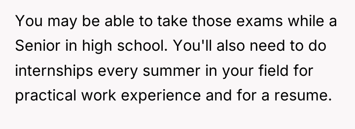 You may be able to take those exams while a...