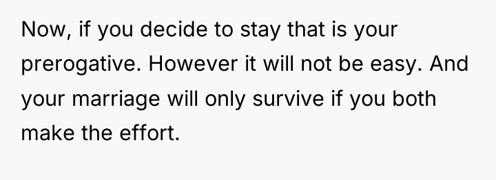 Now, if you decide to stay that is your prerogative....