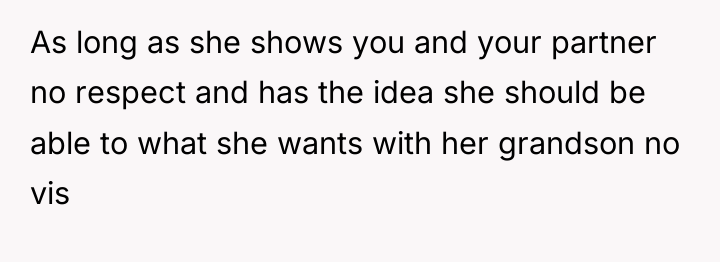 As long as she shows you and your partner no...