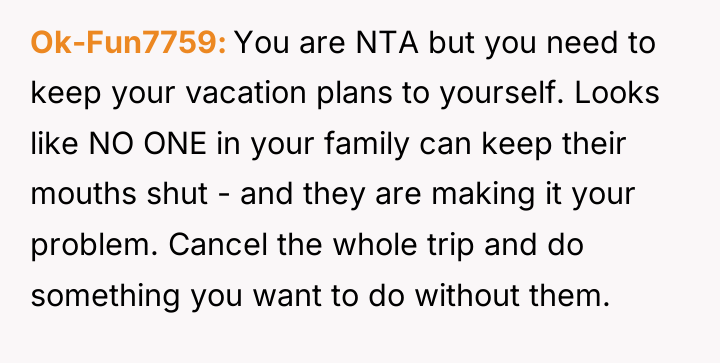 Ok-Fun7759 You are NTA but you need to keep your...