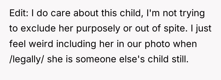 Edit: I do care about this child, I'm not trying...