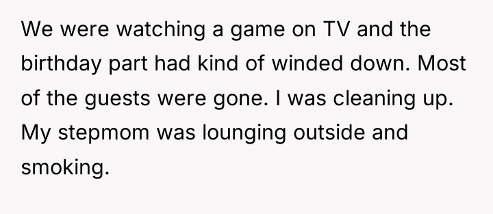 We were watching a game on TV and the birthday...