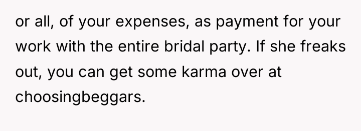 or all, of your expenses, as payment for your work...