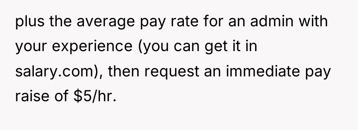 plus the average pay rate for an admin with your...