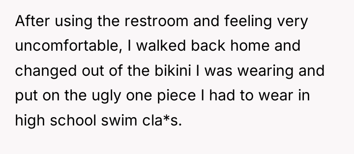 After using the restroom and feeling very uncomfortable, I walked...