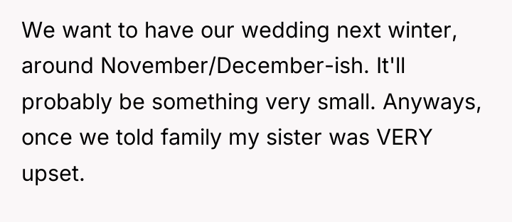We want to have our wedding next winter, around November/December-ish....