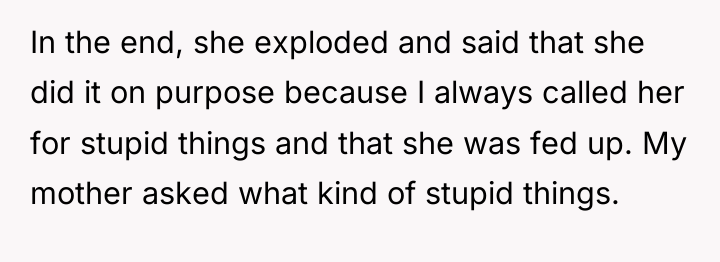 In the end, she exploded and said that she did...