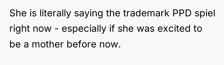 She is literally saying the trademark PPD spiel right now...