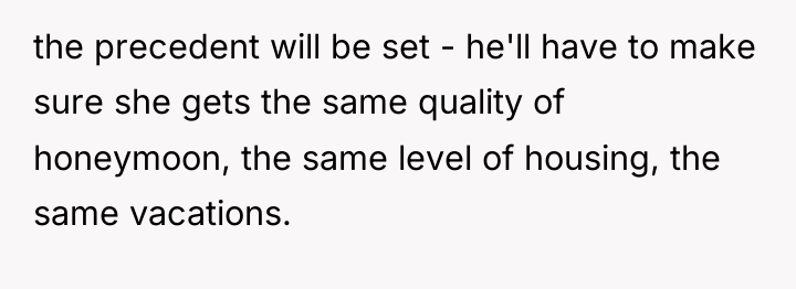 the precedent will be set - he'll have to make...