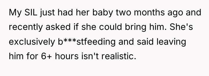 My SIL just had her baby two months ago and...