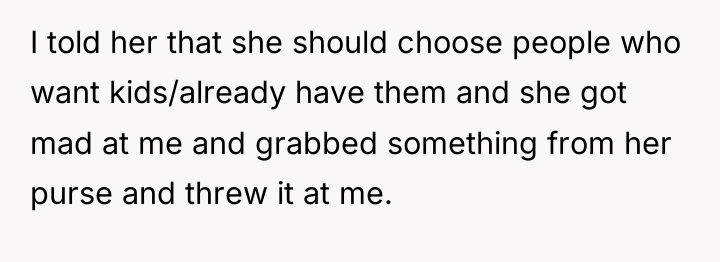 I told her that she should choose people who want...